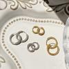Aretes Casuales Diseño Twist Oro Escarchado, Aretes Elegantes y Versátiles, Venta al por Mayor de Joyería para Orejas Nueva Tendencia 2025