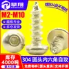 Acero Inoxidable 304 Cabeza Semirredonda Hexagonal Autorroscante Tornillo Dorado Cabeza Pan Tornillo Autorroscante Hexagonal M2M3M4