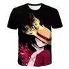 Moda de verano 2023 nueva Camiseta 3D de una sola pieza Sombrero de paja de Luffy