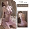 Lencería Sexy con Top de Tirantes Transparente Color Leche, Pura Tentación Sexy Ajustado que Moldea la Cadera Ropa de Dormir, Tentación Transparente, Vestido Camisola Fruncido 1799