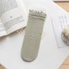 Calcetines de Algodón para Mujer, Borde Fruncido Estilo Japonés, Algodón de Xinjiang, Calcetines Finos de Algodón Puro para Mujer Primavera/Verano, Venta al por Mayor