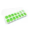 Bandeja de Gelo de Silicone com Fundo Macio 14 Cubos Pressionável Molde Doméstico Cubos de Gelo Quadrados com Tampa Fácil de Soltar Caixa de Gelo Atacado