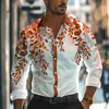 2026 Nova Camisa de Manga Longa Transfronteiriça Amazon Estampada Casual Moda Europeia e Americana para Homens