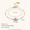 Moda transfronteriza europea y americana, elegante y de nicho, anillo exquisito de lujo ligero, acero inoxidable chapado en oro de 18 quilates, collar floral de alta gama