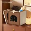Artesanías de Madera Estilo Antiguo Caja de Almacenamiento Gran Capacidad Plegable Caja de Almacenamiento de Tela Almacenamiento de Artículos Varios Decoración de Armario