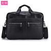 Pasta Masculina Transfronteiriça Couro Genuíno Bolsa Masculina Bolsa Oficial Bolsa para Notebook 14 polegadas Bolsa de Ombro Portátil Masculina para Negócios Personalizada
