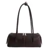 Bolsa Baguete Retro de Camurça Estilo Coreano para Mulheres, Bolsa de Ombro Grande Capacidade de Alto Padrão, Bolsa de Mão Estilosa e Versátil