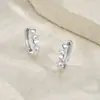 Pendientes sencillos y de moda de plata 925, producto de lujo ligero de alta gama, exquisitos pendientes de aro redondos estilo ins de moissanita