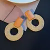 Pendientes de Madera Estilo Bohemio para Viajes a la Costa y Vacaciones, Pendientes Únicos de Nicho Retro de Alta Gama de Ratán Hechos a Mano