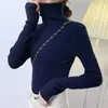 Suéter de cuello alto de alta gama y elegante para mujer, nueva colección otoño/invierno 2026, corte ajustado, adelgazante, tejido, capa base engrosada