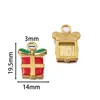 Pingente de Aço Inoxidável Desenho Papai Noel com Design de Gotejamento de Óleo, Pulseira DIY Feita à Mão, Colar, Chaveiro, Enfeite Pendente, Acessório