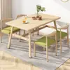 Mesa de comedor simple y moderna para apartamentos pequeños, adecuada para uso doméstico, restaurantes de comida rápida y espacios comerciales; mesa rectangular para propiedades de alquiler