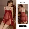 Lingerie deslumbrante, sexy com aro, design de fenda sedutor, malha de puro desejo, conjunto de camisola e roupão feminino plus size 4870
