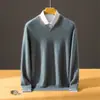 Nuevo suéter de cachemira para hombre 2026, cuello en V, diseño de bloques de color, tejido casual simple y versátil