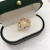 Anillo de Perla DIY de Zirconia Completa de Lujo, Ajuste para Joyería, Accesorios al por Mayor, Anillo de Moda Ajustable, Joyería