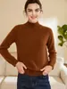 Suéter Feminino de Cashmere Gola Alta Meia-Boca Outono/Inverno 2023, Espessura Sete Agulhas Estilo Curto, Suéter Base Raglan 100% Cashmere de Cabra