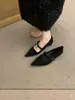 Zapatos Mary Jane de gamuza con brisa retro francesa para la noche, nuevo estilo primavera y otoño 2025, zapatos de mujer elegantes y versátiles con punta fina