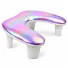 Apoyamanos en Forma de U para Manicura Estilo Ruso Transfronterizo, Soporte Desmontable de Cuero Inclinado, Apoyamanos Multifuncional Cómodo para Dos Manos