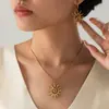 Brincos de Aço Inoxidável Transfronteiriços Europeus e Americanos High-End Ins Banhados a Ouro Brincos com Pingente Espiral de Sol Não Desbotam