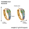 Brincos em Forma de U Zircônia Colorida Xinyixinxin Aço Inoxidável Banhado a Ouro Real 18K Forma de Cobra Full Diamond Luxo Acessível Moda Brincos Versáteis