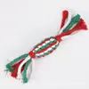 Juguete de cuerda de algodón para morder para perros, superventas transfronterizo, juguete de nudo de caramelo de Navidad para mascotas, alivia el aburrimiento, juguete para mascotas, regalo