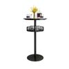 Mesa Redonda Alta de Bar com Cesta de Armazenamento Mesa de Bar de Mármore Loja de Chá com Leite Mesa Redonda Alta de Bar e Combinação de Cadeiras