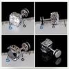 Pendientes de acero inoxidable con personalidad de circonitas retro de titanio y diamantes, joyería transfronteriza, venta al por mayor