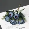 5 Flores Artificiais de Seda Peônia de Austin para Decoração de Casa, Arranjo de Cena, Enfeites de Sala de Estar, Flores Artificiais Atacado do Fabricante