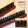 Peine de Cerdas de Jabalí con Dientes Finos para Dar Volumen y Peinar Cabello Rizado, Usado por Maquilladores para Peinados, Recogidos y Peluquería