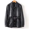 Novedad de Otoño 2026: Chaqueta de Piel Elegante de Manga Larga con Cuello Solapa, Ajustada, Textura Natural de Piel de Oveja, Estilo Británico, Importada, para Mujer