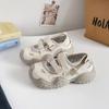 Sandalias de Papá Estilo Coreano para Mujer 2025 Nuevas Primavera y Verano Transpirables con Velcro Zapatos Deportivos de Nicho Lz6086
