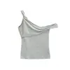 2623-Colete Sexy Slim Fit Estilo Europeu e Americano para Mulheres 2026 Primavera e Verão Nova Moda Top Hot Girl Sem Ombro