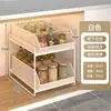 Estante de almacenamiento extraíble para fregaderos de cocina, un organizador multicapa y multifuncional para botellas de especias, diseñado para usarse dentro de los gabinetes