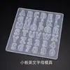Molde de Resina de Cristal DIY Amapola Molde Pequeño de Tablero Entero Número y Letra Colgante de Letra Inglesa Molde de Silicona