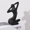 Transfronteiriça Nova Explosiva Preta Esticável Menina Arte Abstrata Sala de Estar Decoração Gabinete de TV Casa Simples Escultura de Resina