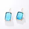 Pendientes de rombos cuadrados de diseño de nicho transfronterizos europeos y americanos, pendientes de moda geométrica para mujer, pendientes