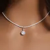 Collar de Diamantes Brillantes de Alta Gama Coreano Collar Brillante para Mujer Lujo Ligero Diseño Retro Elegante Versátil Cadena para Clavícula
