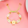 Collar de Moda de Verano Transfronterizo Europeo y Americano Flor de Arcilla Suave Concha Pulsera Trenzada Ajustable Tobillera Accesorios para Vacaciones en la Playa
