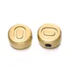 Letras Inglesas de Acero Inoxidable de 7 mm 26 Letras Color Acero Dorado Redondas Recubrimiento al Vacío Accesorios para Collares de Cuentas DIY