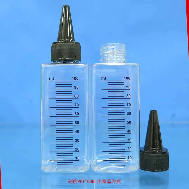 刻度PET100ML尖嘴盖方瓶5