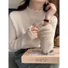 Suéter Jing Ya Clothing Amarelo Gola Meia-Alta Feminino Outono Inverno Camada Interna Inverno Aveludado Espesso Camada Base Peça Única Top de Veludo