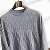 Suéter Pulóver de Punto Retorcido Color Sólido de Cachemira con Cuello Redondo para Hombre Otoño/Invierno 2026 para Jóvenes Casual Capa Base Cálida