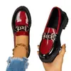 Sapatos femininos de couro envernizado plus size transfronteiriços, novos loafers versáteis de sola grossa com bico redondo para mulheres, outono de 2026