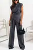 2025 Europa y Estados Unidos transfronterizo verano nuevo estación independiente AliExpress moda color sólido irregular traje femenino nicho lujo