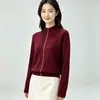 Andy Terciopelo Estilo Coreano Tejido Base Diseño Borrador Ropa Interior Superior para Mujer Sensación de Alta Gama Lujo Ligero Cuello SemiAlto Suéter Suave y Esponjoso