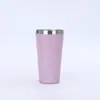Taza de café simple multicolor de 16 oz, taza de acero inoxidable 304 de doble capa con aislamiento al vacío, taza portátil para coche al aire libre
