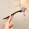 Horquilla de Ébano para Mujer con un Toque Fresco y Elegante, Horquilla de Flor de Magnolia, Accesorio para el Cabello de Estilo Tradicional para Peinados Recogidos Diarios