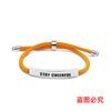 Pulseiras de Corda Trançada Multicor Transfronteiriças Europeias e Americanas Mantenha a Alegria e o Humor Presentes Inspiradores de Feriado com Pulseiras de Aço Inoxidável Gravadas