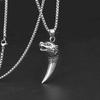 Colar Europeu e Americano Hip Hop Retrô Dominador Cabeça de Lobo Aço Titânio Masculino Personalidade Dente de Lobo Pingente Acessórios Corrente de Suéter Fábrica Atacado