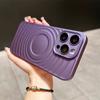 Funda para teléfono iPhone16promax magnética de onda mate de alta calidad para apple 15 color sólido 13pro suave 14x